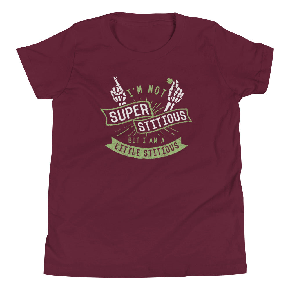 I'm Not Superstitious, But I Am A Little Stitious Kid's Youth Tee Hoodie, Sweatshirt | CoreVibeTees.com (Image 3)