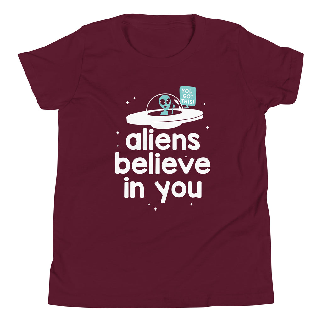 Aliens Believe In You Kid's Youth Tee Hoodie, Sweatshirt | CoreVibeTees.com (Image 1)