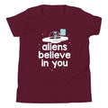 Aliens Believe In You Kid's Youth Tee Hoodie, Sweatshirt | CoreVibeTees.com (Image 1)