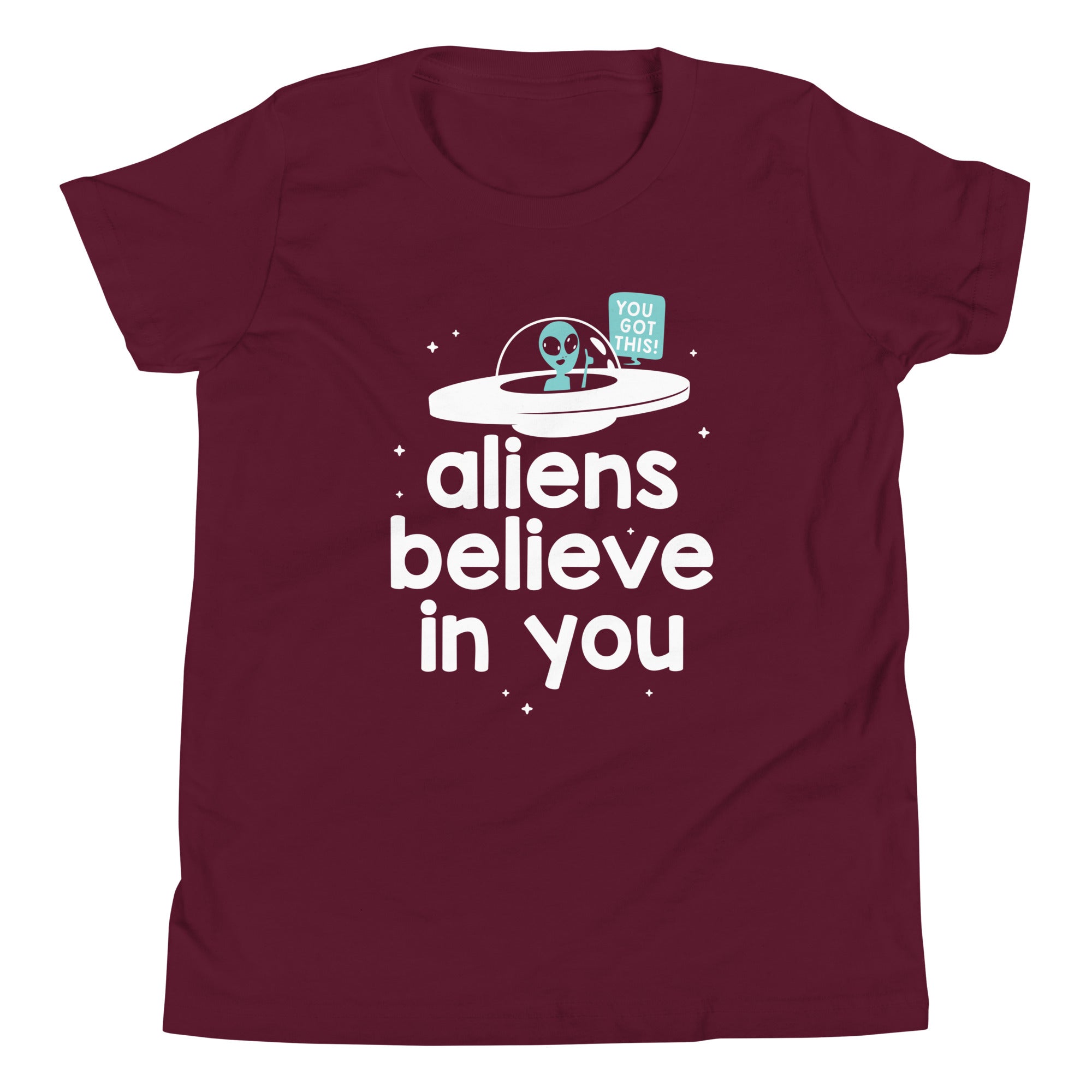 Aliens Believe In You Kid's Youth Tee Hoodie, Sweatshirt | CoreVibeTees.com (Image 1)