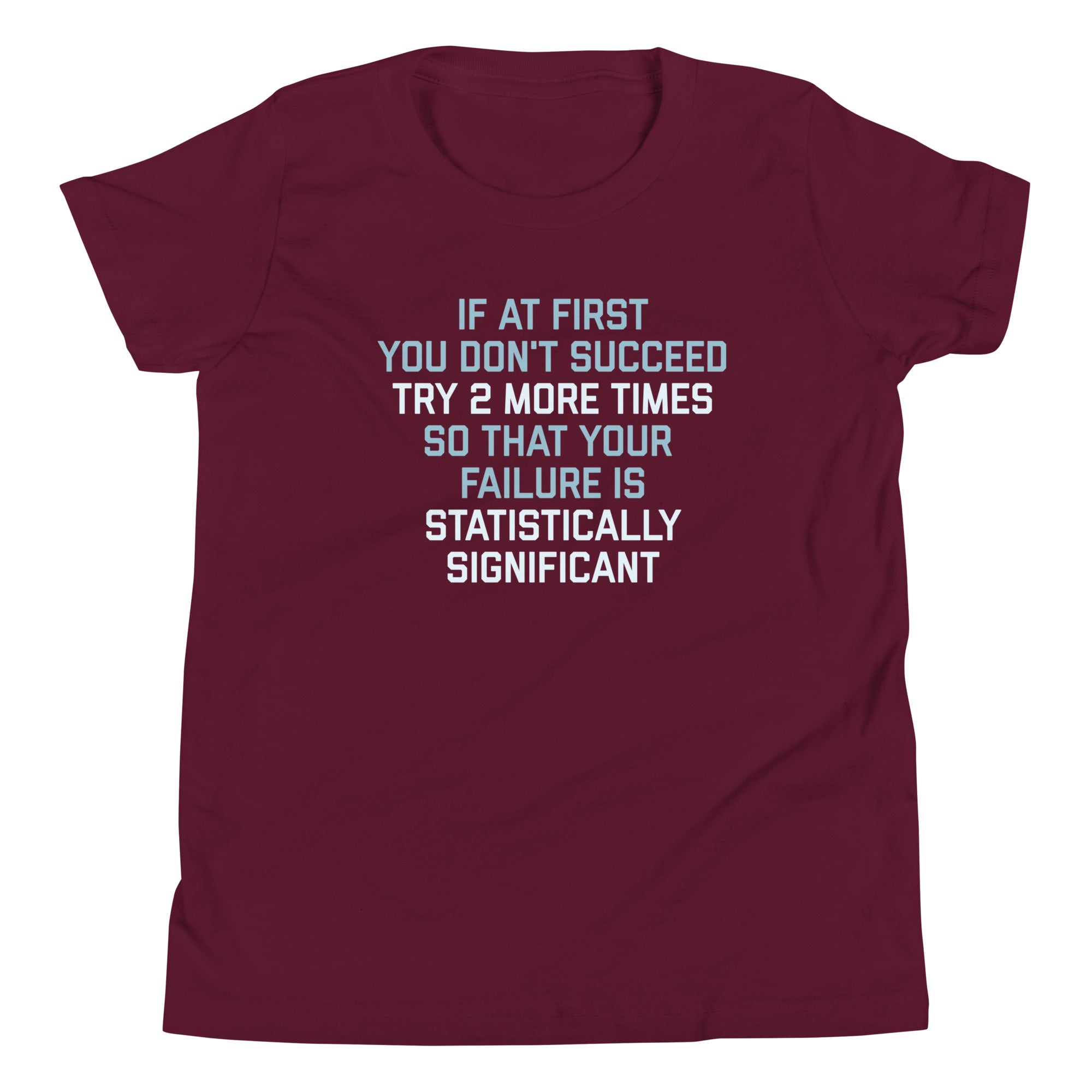Try 2 More Times So That Your Failure Is Statistically Significant Kid's Youth Tee Hoodie, Sweatshirt (Image 1)