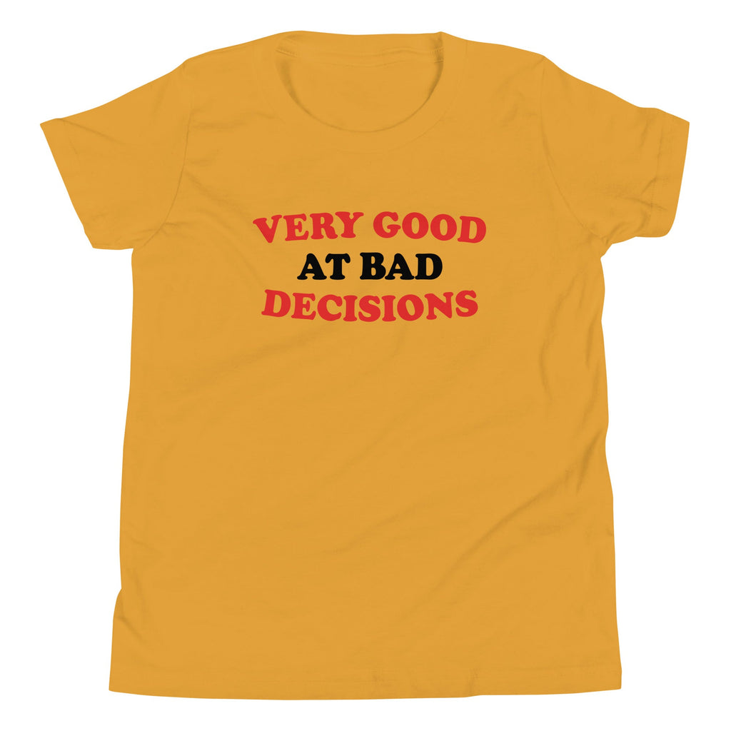 Very Good At Bad Decisions Kid's Youth Tee Hoodie, Sweatshirt | CoreVibeTees.com (Image 4)