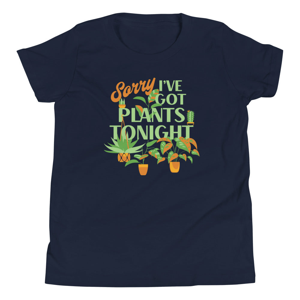 Sorry I've Got Plants Tonight Kid's Youth Tee Hoodie, Sweatshirt | CoreVibeTees.com (Image 2)