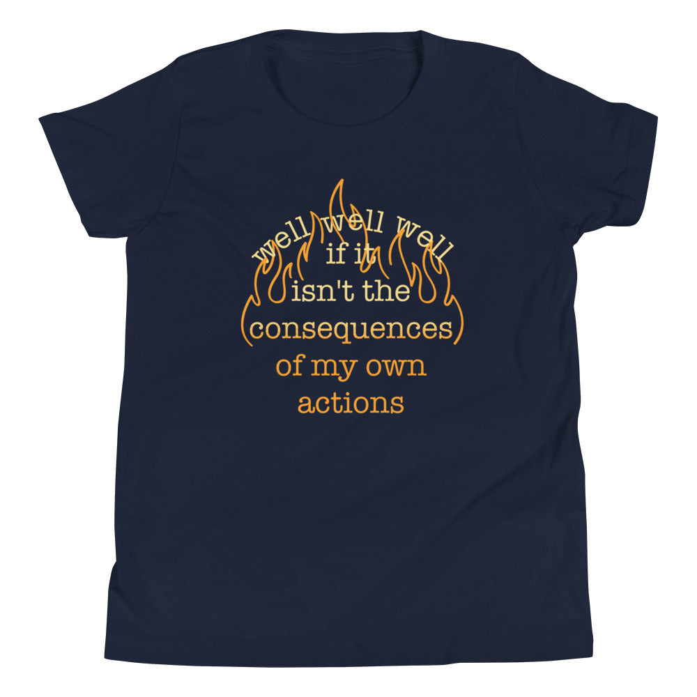 The Consequences Of My Own Actions Kid's Youth Tee Hoodie, Sweatshirt | CoreVibeTees.com (Image 3)