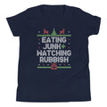 Eating Junk And Watching Rubbish Kid's Youth Tee Hoodie, Sweatshirt | CoreVibeTees.com (Image 1)
