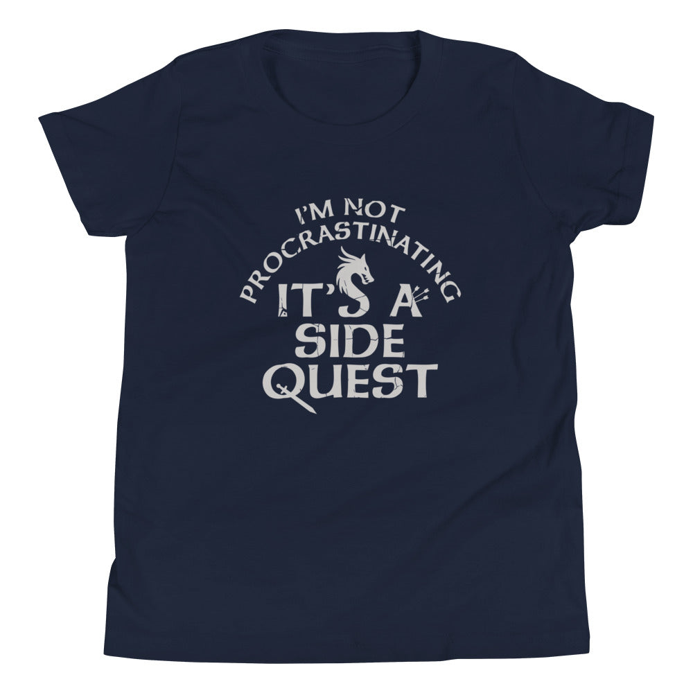 I'm Not Procrastinating, It's A Side Quest Kid's Youth Tee Hoodie, Sweatshirt | CoreVibeTees.com (Image 2)