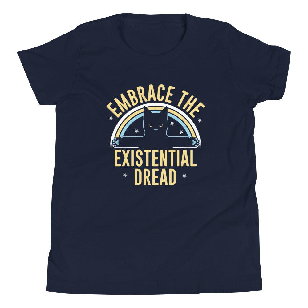 Embrace The Existential Dread Kid's Youth Tee Hoodie, Sweatshirt | CoreVibeTees.com (Image 3)