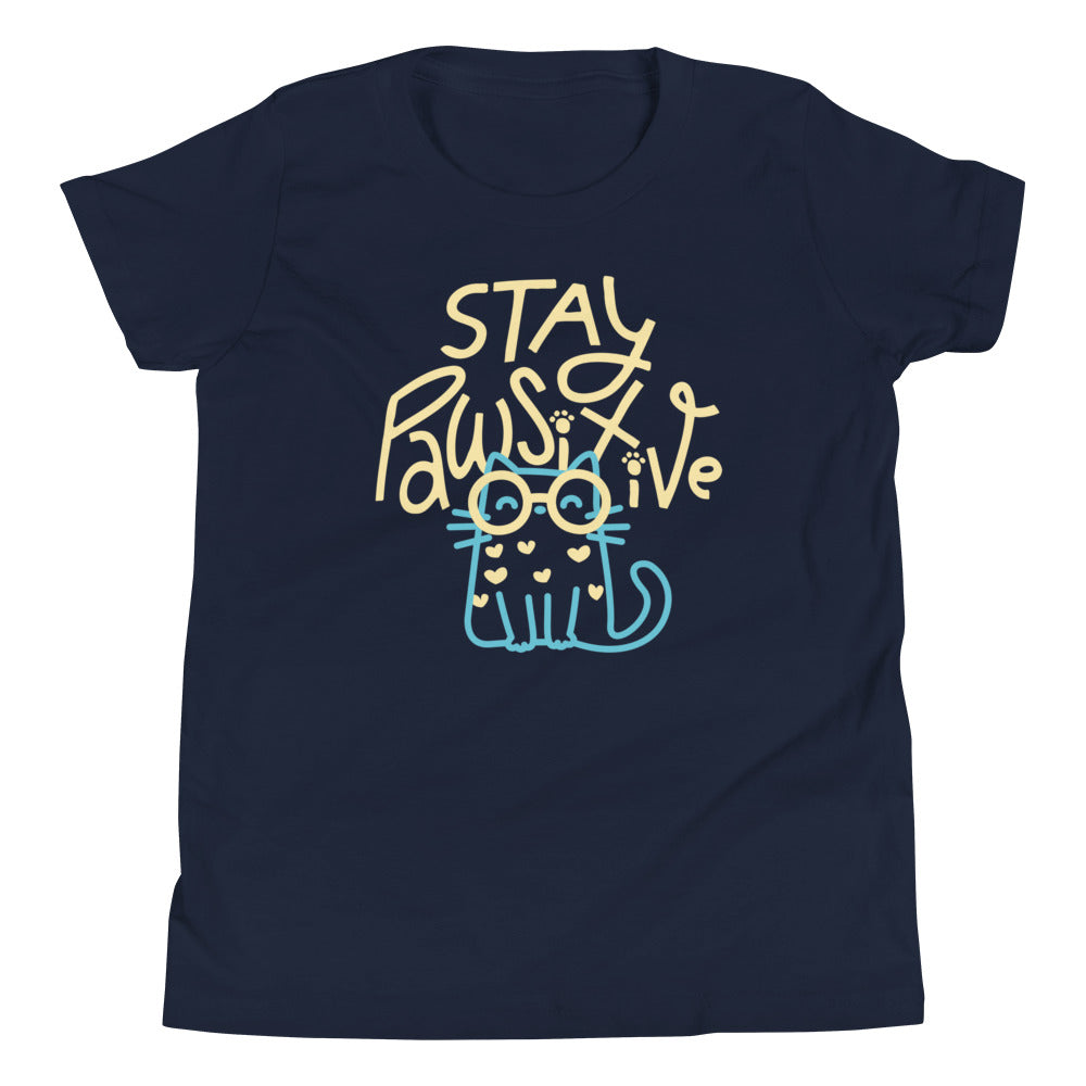 Stay Pawsitive Kid's Youth Tee Hoodie, Sweatshirt | CoreVibeTees.com (Image 1)