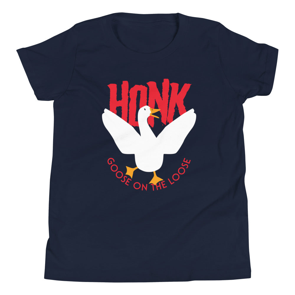 Honk Goose On The Loose Kid's Youth Tee Hoodie, Sweatshirt | CoreVibeTees.com (Image 2)