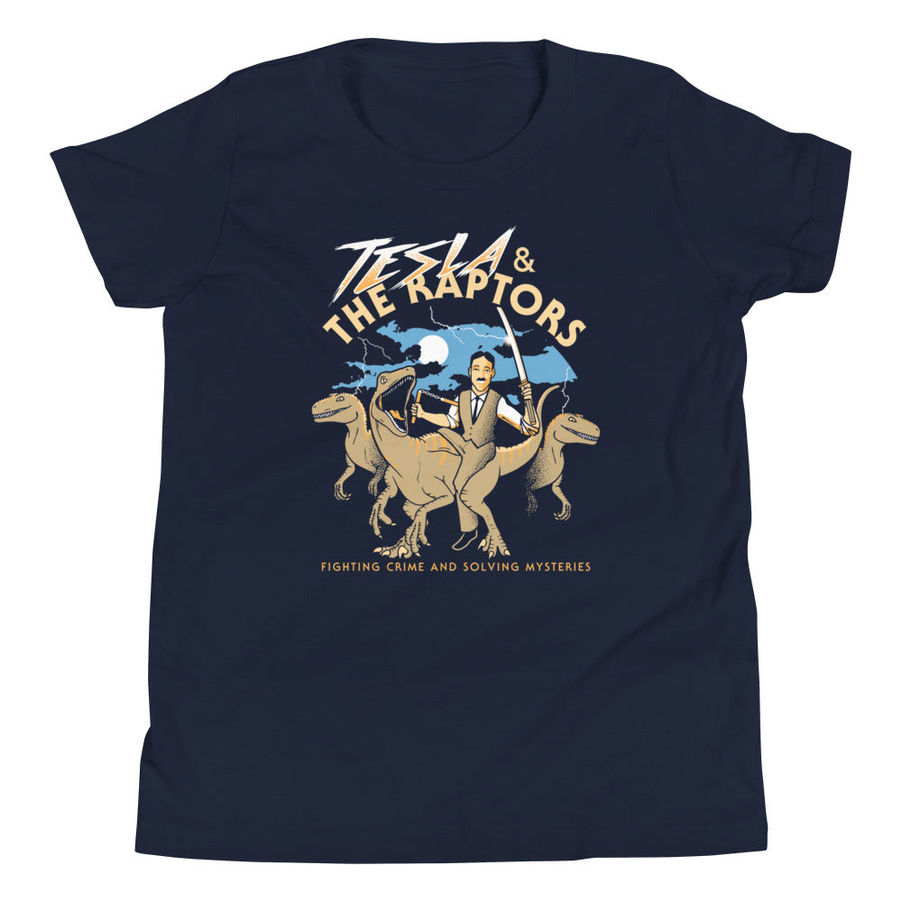 Tesla & The Raptors Kid's Youth Tee Hoodie, Sweatshirt | CoreVibeTees.com (Image 2)