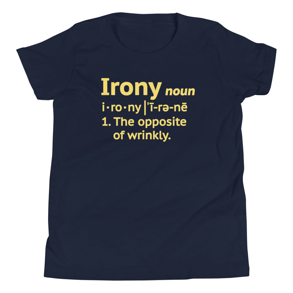 Irony Definition Kid's Youth Tee Hoodie, Sweatshirt | CoreVibeTees.com (Image 3)