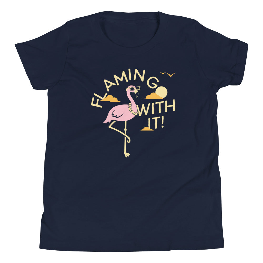 Flamingo With It Kid's Youth Tee Hoodie, Sweatshirt | CoreVibeTees.com (Image 1)