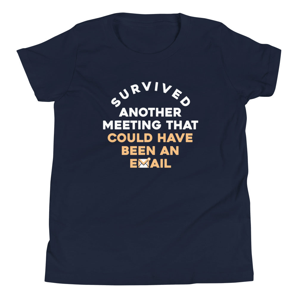 Survived Another Meeting Kid's Youth Tee Hoodie, Sweatshirt | CoreVibeTees.com (Image 3)