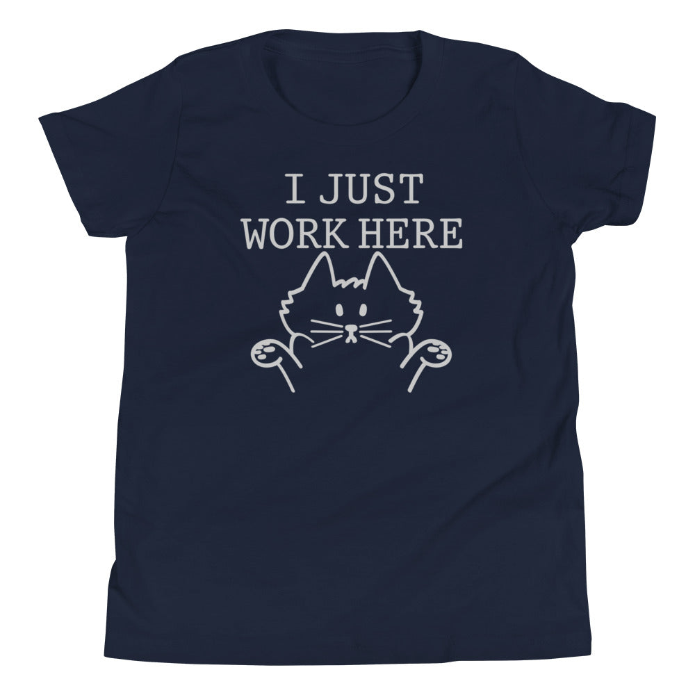 I Just Work Here Kid's Youth Tee Hoodie, Sweatshirt | CoreVibeTees.com (Image 2)