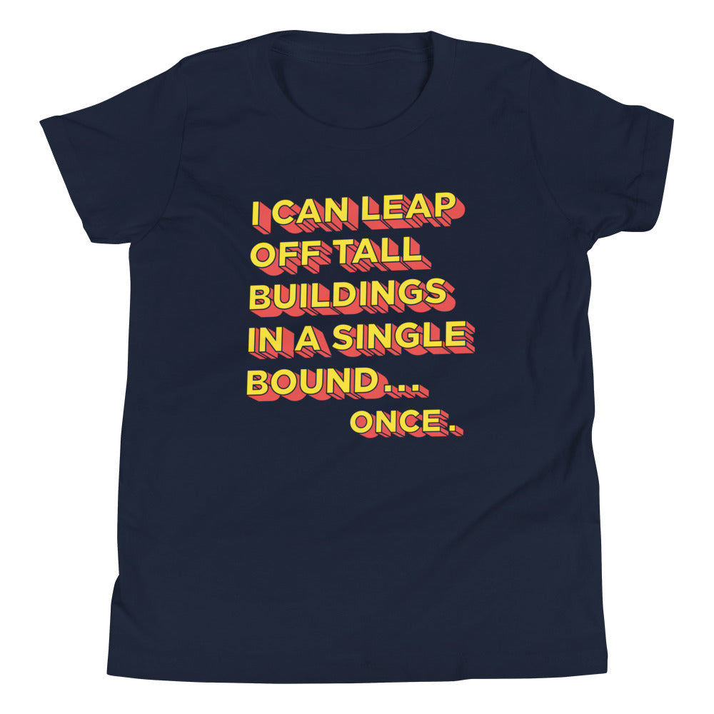 Tall Buildings In A Single Bound Kid's Youth Tee Hoodie, Sweatshirt | CoreVibeTees.com (Image 1)