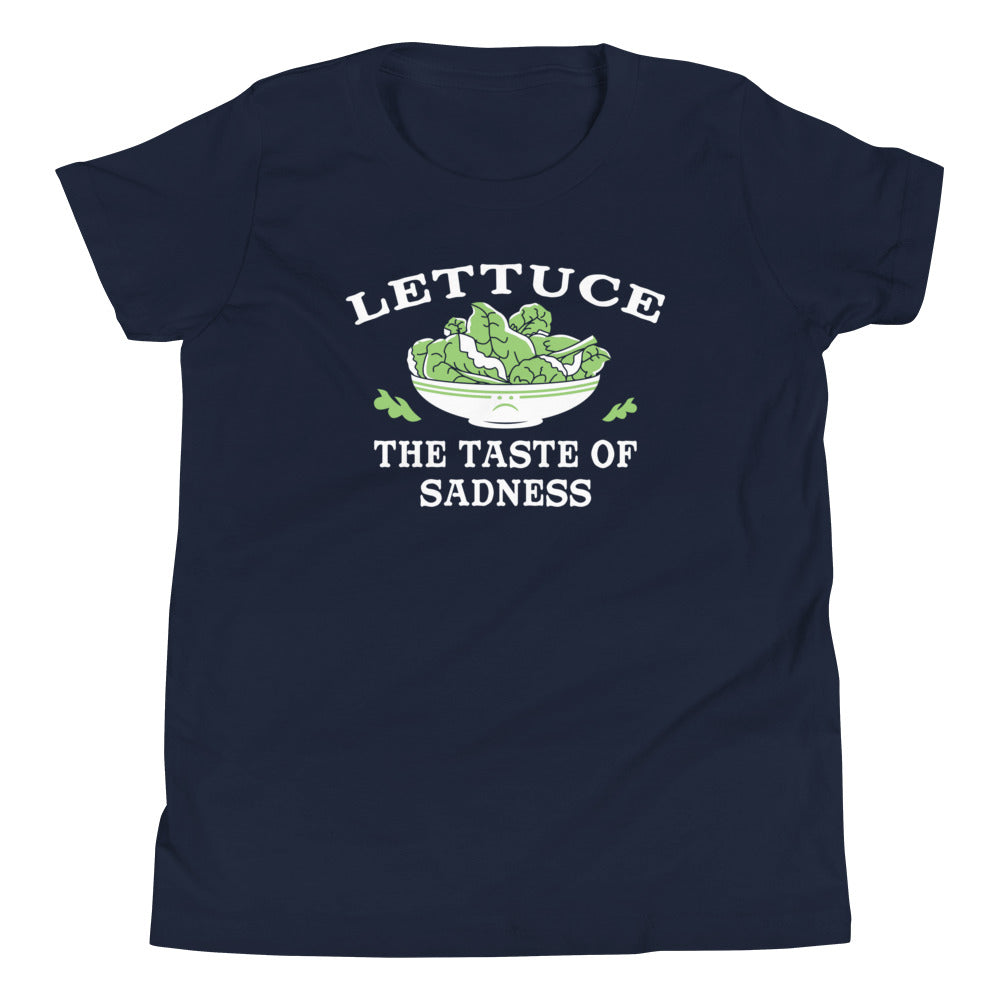 Lettuce, The Taste Of Sadness Kid's Youth Tee Hoodie, Sweatshirt | CoreVibeTees.com (Image 2)