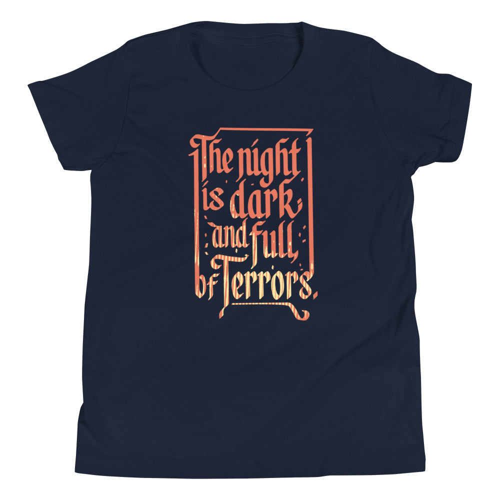 The Night Is Dark And Full Of Terrors Kid's Youth Tee Hoodie, Sweatshirt | CoreVibeTees.com (Image 2)