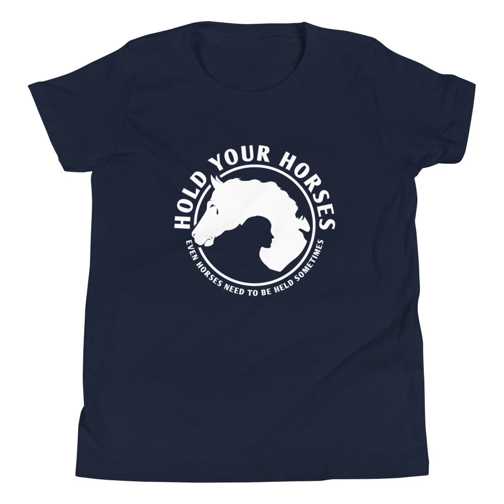 Hold Your Horses Kid's Youth Tee Hoodie, Sweatshirt | CoreVibeTees.com (Image 3)