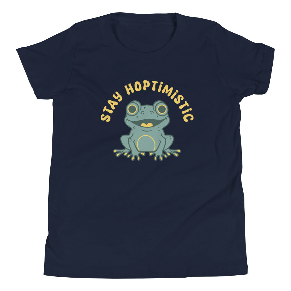 Stay Hoptimistic Kid's Youth Tee Hoodie, Sweatshirt | CoreVibeTees.com (Image 2)