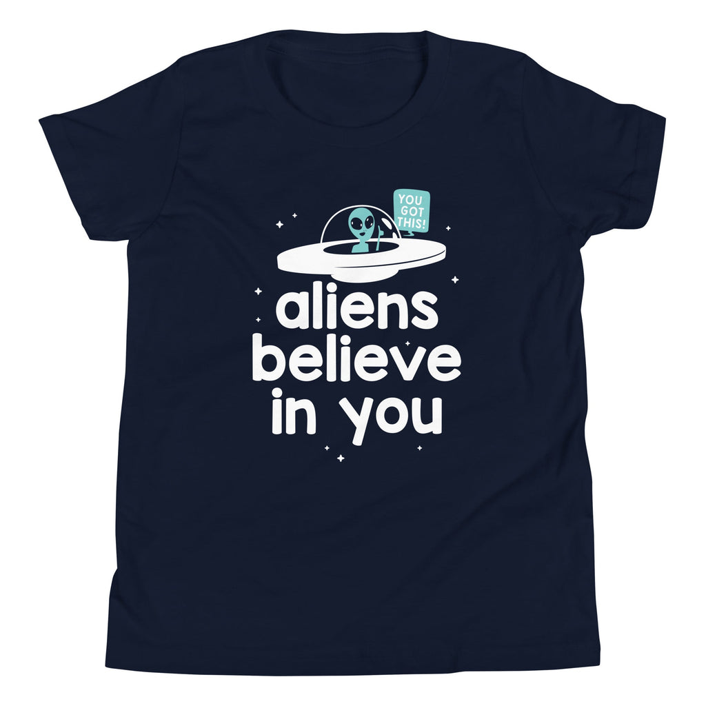 Aliens Believe In You Kid's Youth Tee Hoodie, Sweatshirt | CoreVibeTees.com (Image 3)