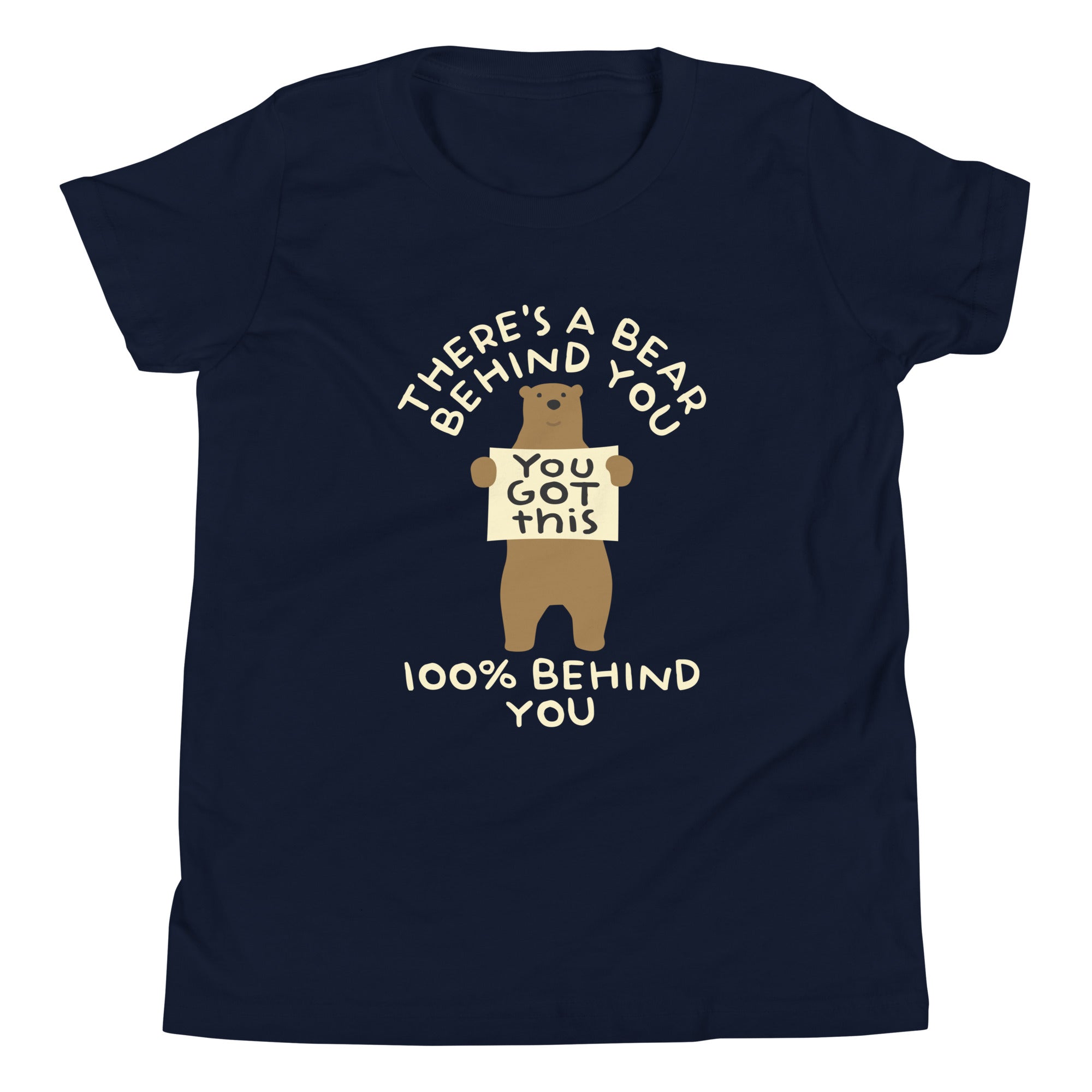 There's A Bear Behind You, 100% Behind You Kid's Youth Tee Hoodie, Sweatshirt | CoreVibeTees.com (Image 3)
