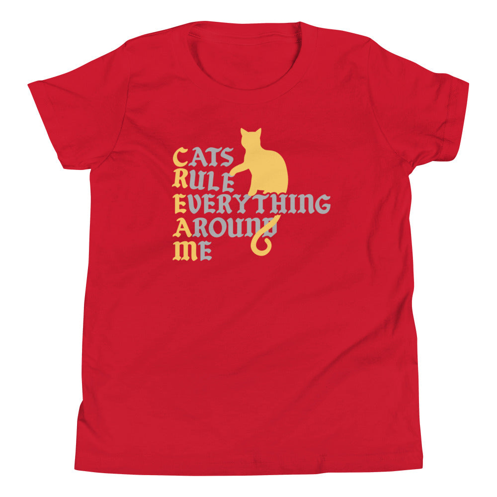 Cats Rule Everything Around Me Kid's Youth Tee Hoodie, Sweatshirt | CoreVibeTees.com (Image 3)