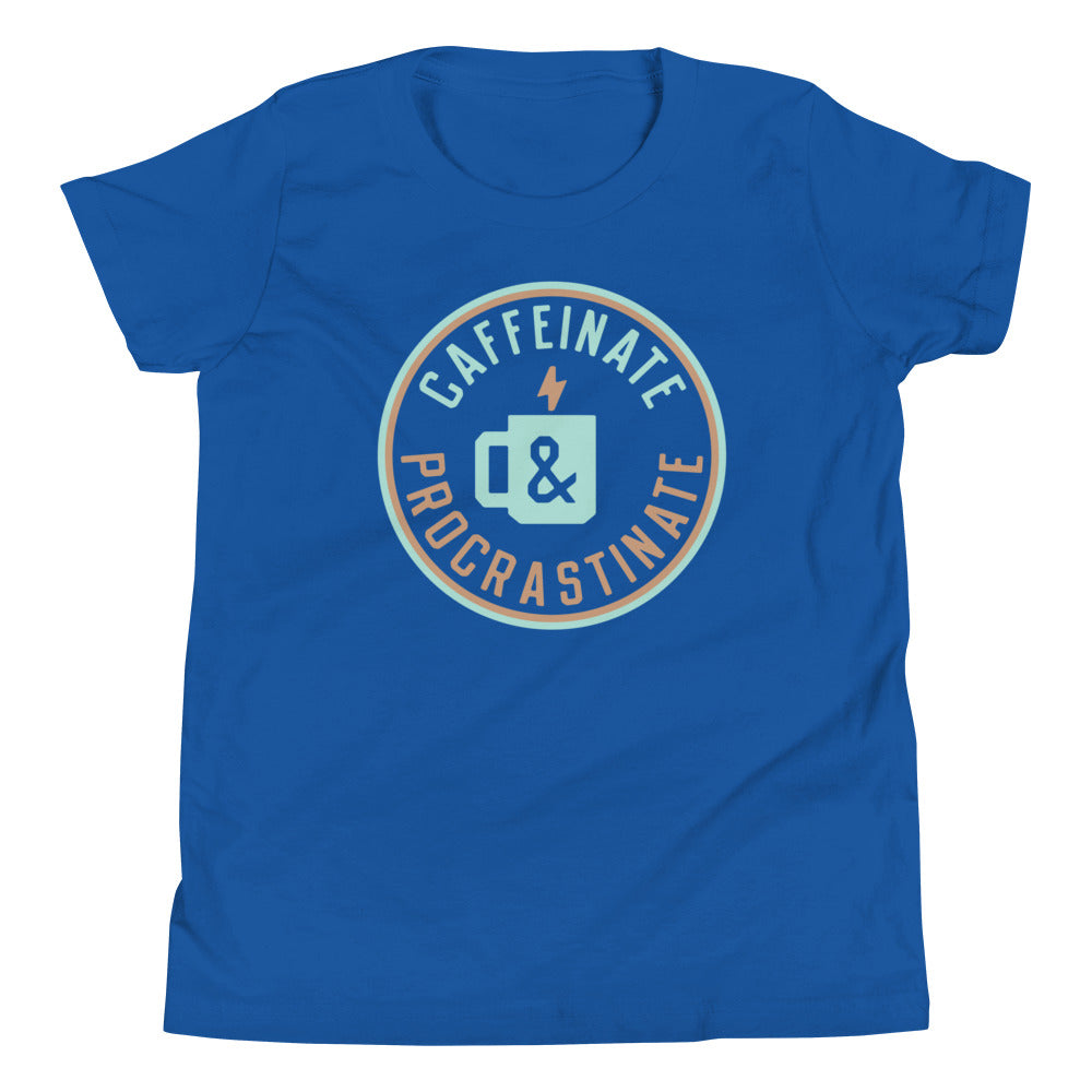 Caffeinate And Procrastinate Kid's Youth Tee Hoodie, Sweatshirt | CoreVibeTees.com (Image 5)