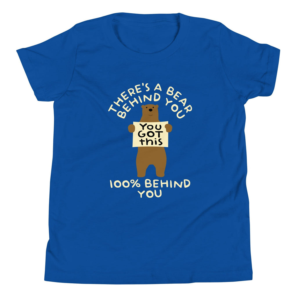 There's A Bear Behind You, 100% Behind You Kid's Youth Tee Hoodie, Sweatshirt | CoreVibeTees.com (Image 4)