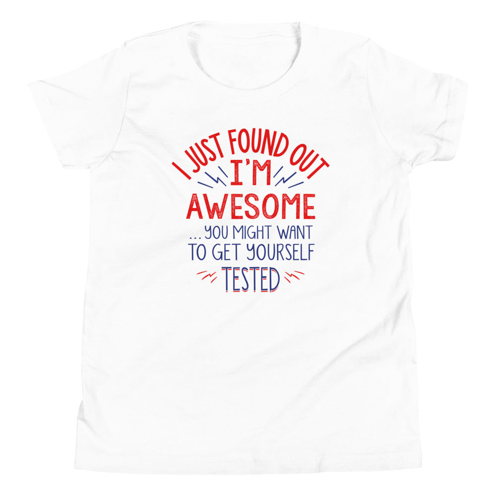 I'm Awesome, Get Yourself Tested Kid's Youth Tee Hoodie, Sweatshirt | CoreVibeTees.com (Image 1)
