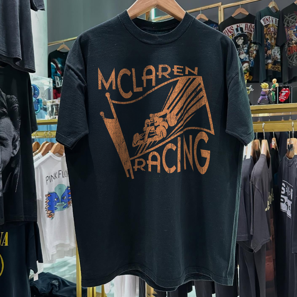 90s MCLAREN RACING RARE WASHED BLACK T-SHIRT Hoodie, Sweatshirt | CoreVibeTees.com (Image 1)