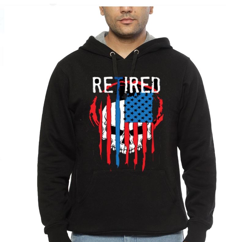 RETIRED POLICE Black Hoodie T-Shirts, Sweatshirt | CoreVibeTees.com