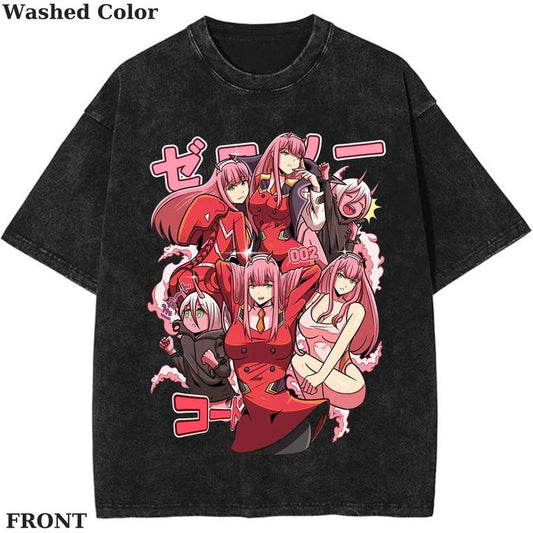 zero two Vintage Graphic Tee, Anime Darling in the Franxx Shirt, vintage clothing, Womenswear Cotton Top Streetwear Shortsleeve Gamis