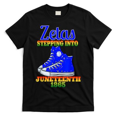 Zetas Stepping Into Juneteenth 1865 Finer Sisterhoods Line T-Shirt Hoodie, Sweatshirt | CoreVibeTees.com